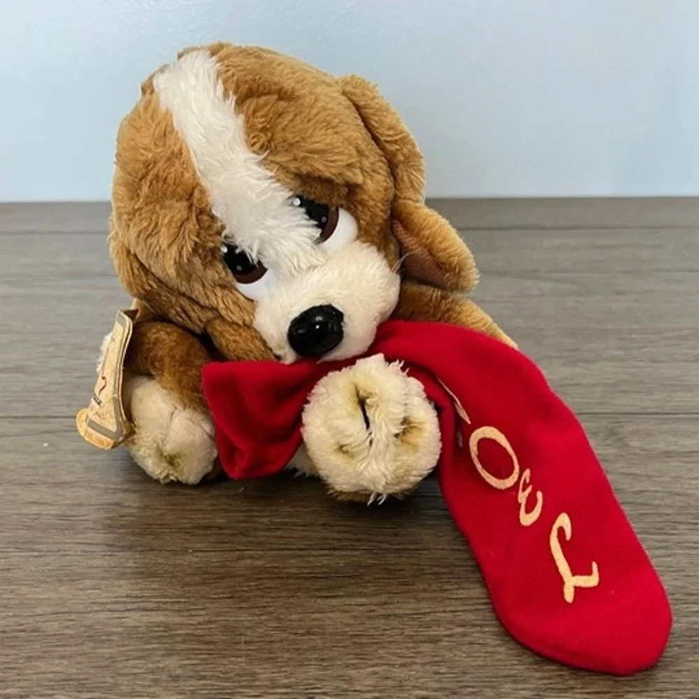 Vintage 1981 Applause Sad Sam Jr Puppy Plush‎ Noel Christmas Stocking Dog 6